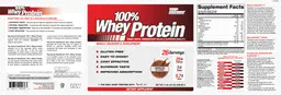 Label for 100% Whey Protein Chocolate Ice Cream