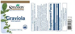 Label for Graviola 600 mg