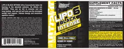 Label for Lipo6 Black Intense Ultra Concentrate