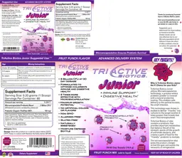 Label for TriActive Biotics Junior Fruit Punch Mix