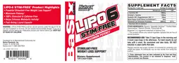 Label for Lipo6 Stim-Free