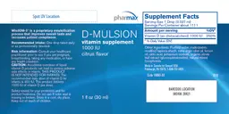 Label for D-Mulsion 1000 IU Citrus Flavor
