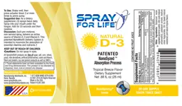 Label for Natural D-3 Tropical Breeze Flavor