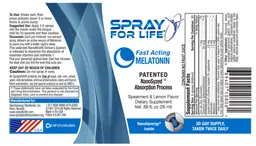 Label for Fast Acting Melatonin Spearmint & Lemon Flavor