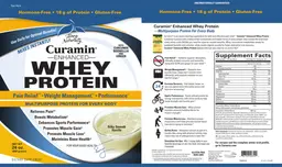 Label for Curamin Enhanced Whey Protein Silky Smooth Vanilla