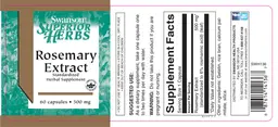 Label for Rosemary Extract 500 mg