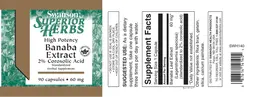 Label for High Potency Banaba Extract 60 mg