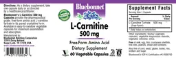 Label for L-Carnitine 500 mg