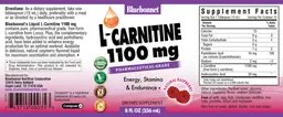 Label for L-Carnitine 1100 mg Natural Raspberry