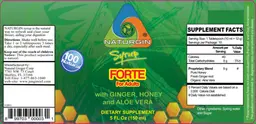 Label for Naturgin Syrup Forte for Adults with Ginger, Honey and Aloe
