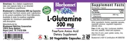 Label for L-Glutamine 500 mg