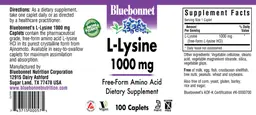 Label for L-Lysine 1000 mg