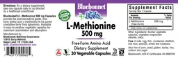 Label for L-Methionine 500 mg