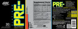 Label for Platinum Pre- Fruit Punch