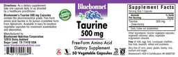Label for Taurine 500 mg