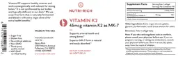 Label for Vitamin K2 45 mcg