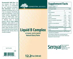 Label for Liquid B Complex Natural Cherry Flavor