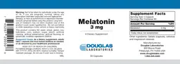 Label for Melatonin 3 mg