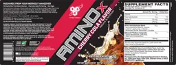 Label for AminoX Cherry Cola Flavor