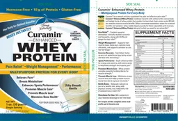 Label for Curamin Enhanced Whey Protein Silky Smooth Vanilla
