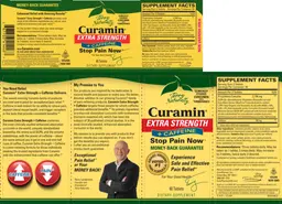 Label for Curamin Extra Strength + Caffeine