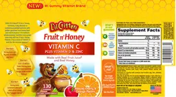 Label for Fruit n' Honey Vitamin C Plus Vitamin D & Zinc