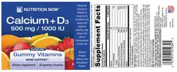Label for Calcium + D3 500 mg/1000 IU
