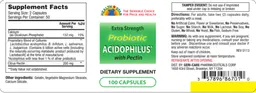 Label for Extra Strength Probiotic Acidophilus With Pectin