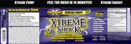 Label for Xtreme Shock Radical Grape