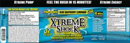 Label for Xtreme Shock Blue Raspberry Lemonade