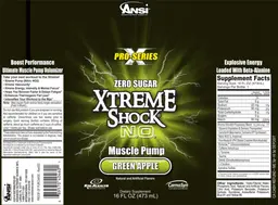 Label for Xtreme Shock N.O. Green Apple