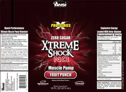Label for Xtreme Shock N.O. Fruit Punch