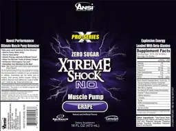 Label for Xtreme Shock N.O. Grape