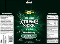 Label for Xtreme Shock N.O. Watermelon
