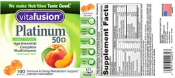 Label for Platinum 50+ Natural Peach Flavor