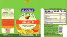 Label for Vitamin C Plus Vitamin D & Zinc Natural Orange Pineapple Flavor