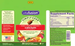 Label for Calcium Plus Vitamin D Natural Peach Flavor