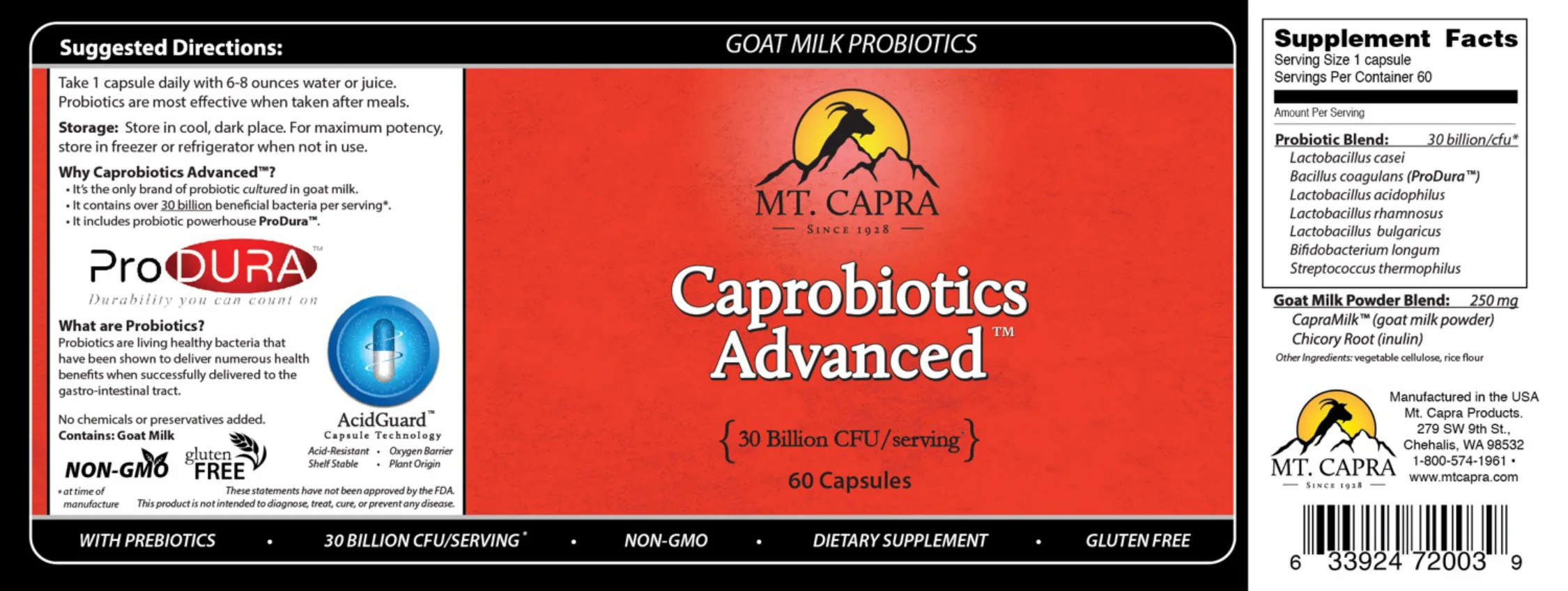 Label for Caprobiotics Advanced