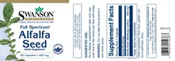 Label for Full Spectrum Alfalfa Seed 400 mg