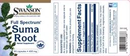 Label for Full Spectrum Suma Root 400 mg