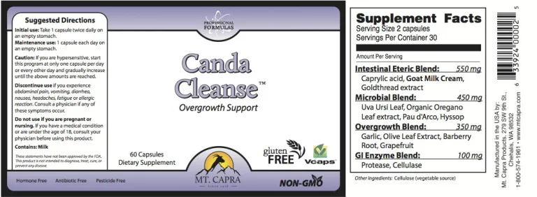 Label for Canda Cleanse