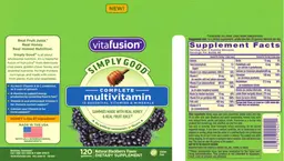 Label for Complete Multivitamin Natural Blackberry Flavor