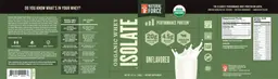 Label for Organic Whey Isolate Unflavord
