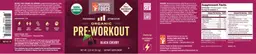 Label for Organic Pre-Workout Black Cherry