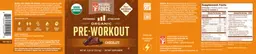 Label for Organic Pre-Workout Chocolate