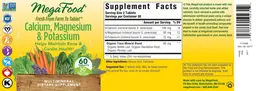Label for Calcium, Magnesium & Potassium
