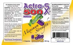 Label for Actra-SX 500 Energizer