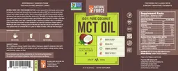 Label for 100% Pure Coconut MCT Oil Odorless & Unflavored