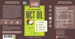Label for 100% Pure Coconut MCT Oil Odorless & Unflavored