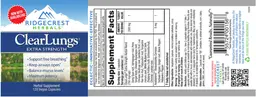 Label for ClearLungs Extra Strength